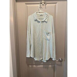 Blumin Apparel XL Green & White Soft Shacket – Oversized